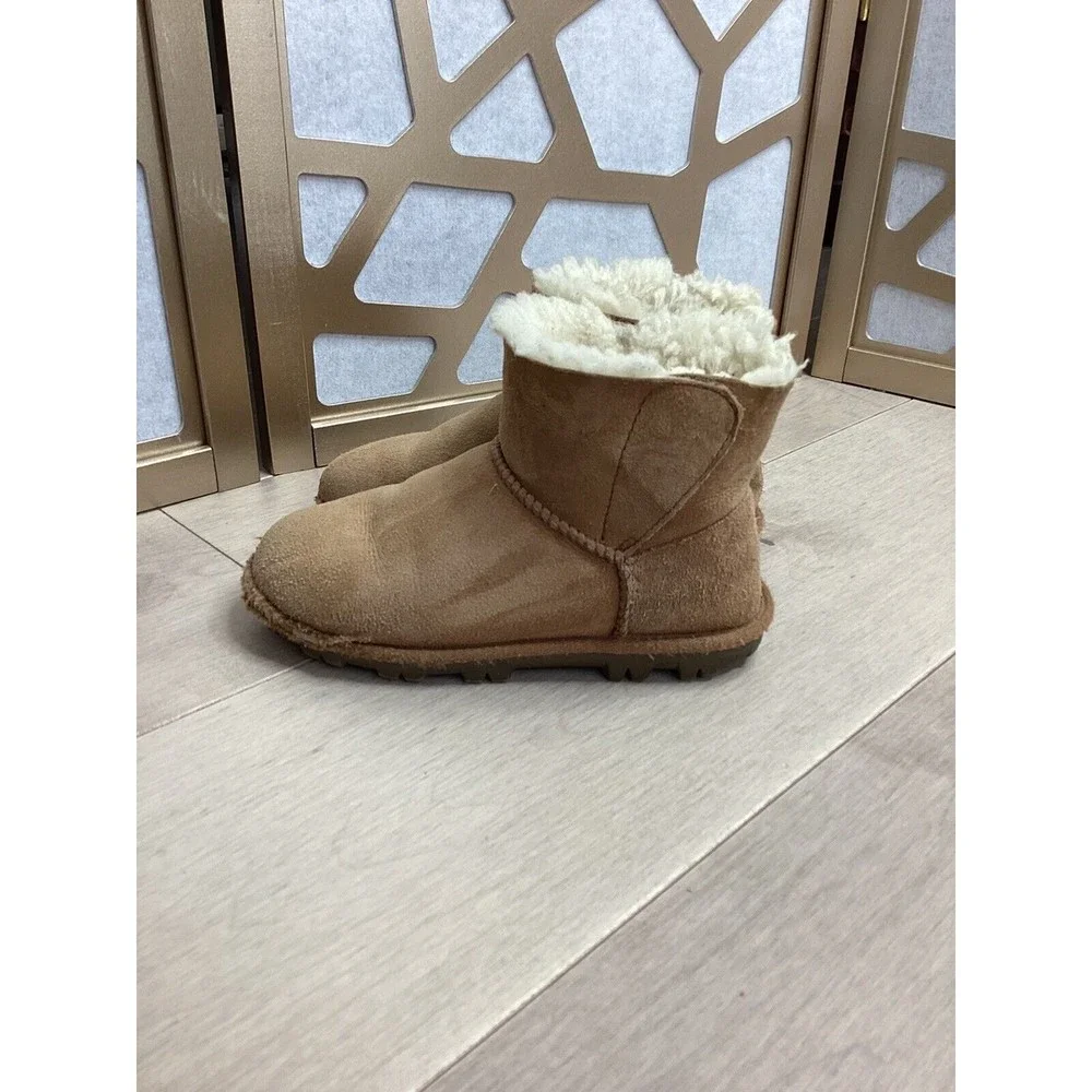 KIRKLAND BIG GIRLS 1 WINTER BOOTS FUR wool SUEDE LEATHER Twins?